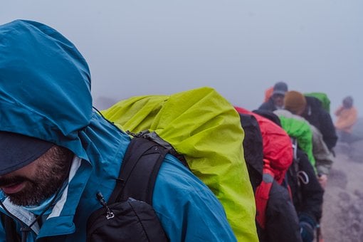 Rygsæk, Gruppe, Vandreture, Våd