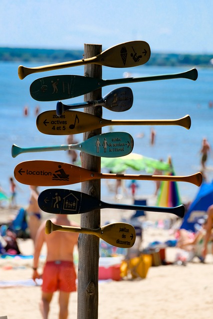 Retning, Pil, Strand, Bord, Information