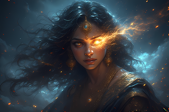 Free indian woman shakti illustration