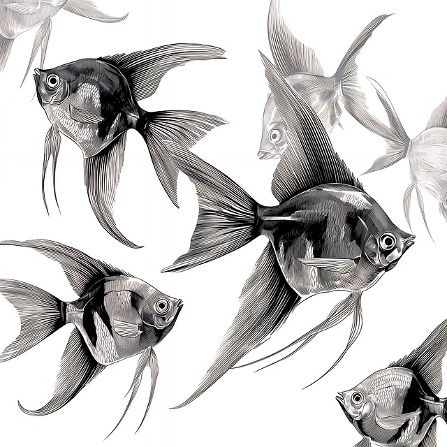 Free angelfish aquarium tropical illustration