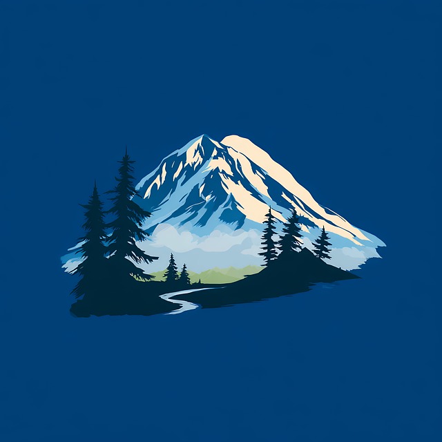 Free mountain peak snow illustration