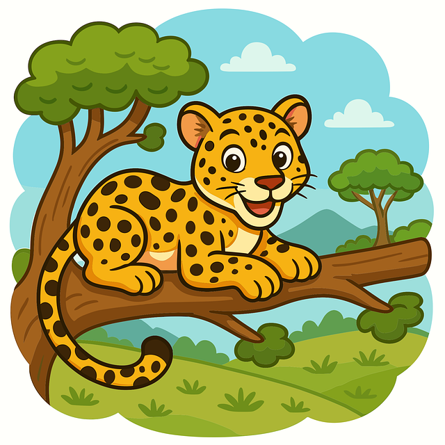 Free cartoon leopard cute leopard baby leopard vector