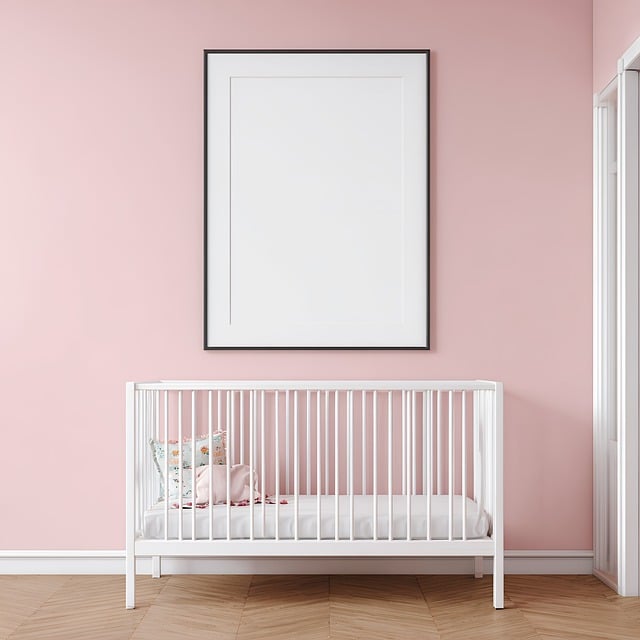 Free nursery interior crib illustration