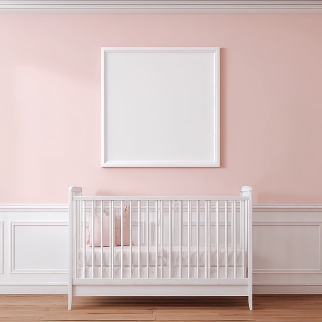 Free nursery interior crib illustration
