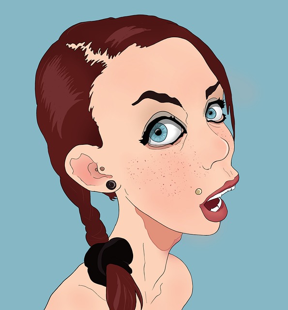 Grappig, Meisje, Vrouw, Portret, Ontwerp