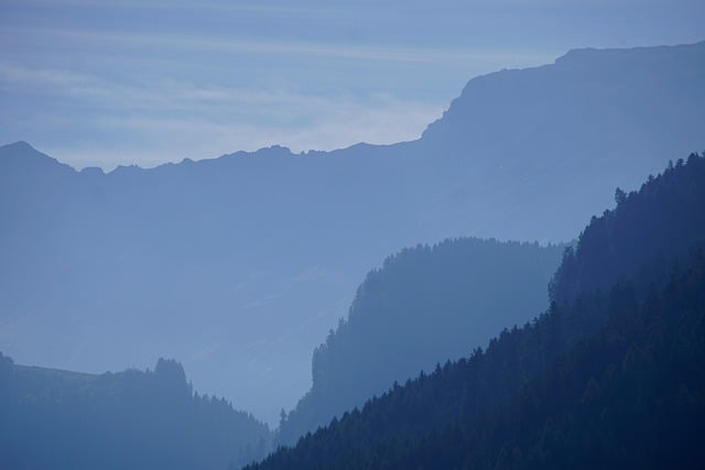 mountains, mist, nature, landscape, range, alps