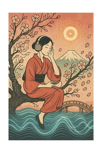 Free japan kimono woman illustration