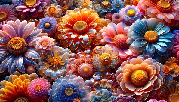 Flores, Verão, Vidro, Decoração