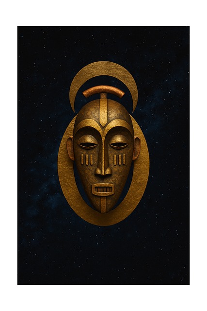 Free mask golden tribal vector