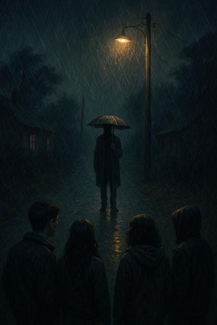 Malen, Porträt, Regen, Regenschirm