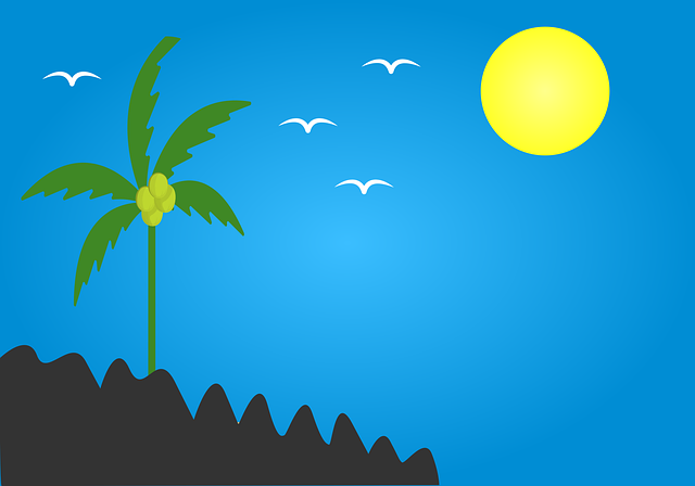 Free nature sunset palms vector