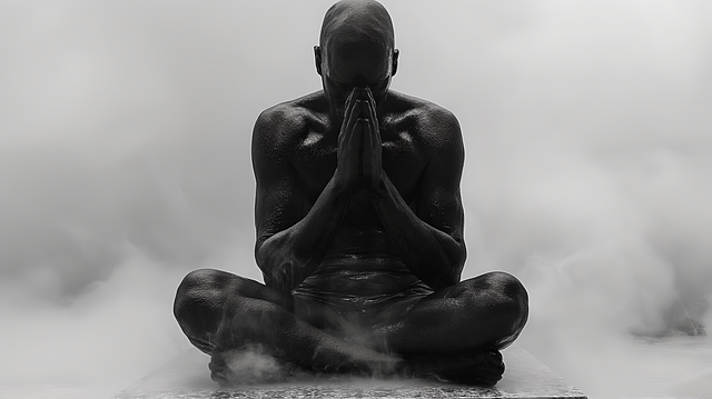 Free monk meditation prayer illustration