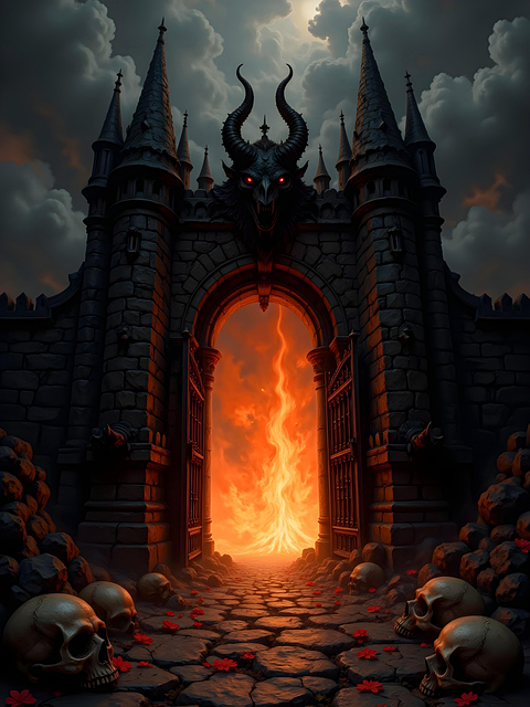 Free hellgate fire fantasy illustration