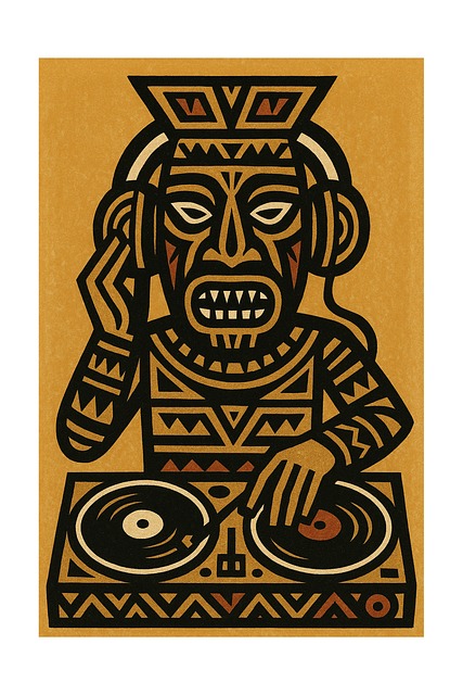 Free tribal dj aztec art mayan design vector