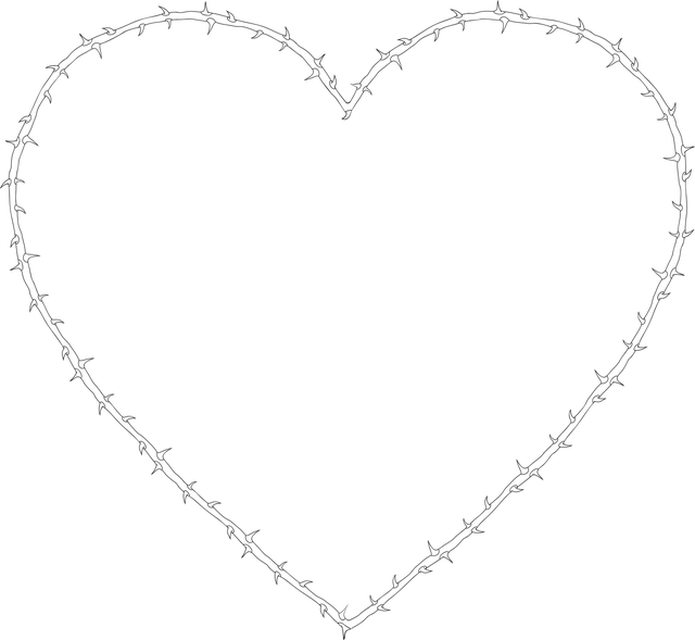 Free heart love thorns vector