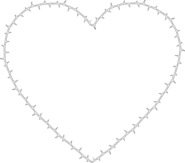 Free heart love thorns vector