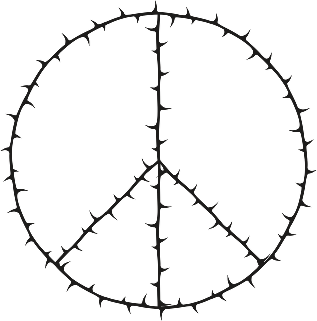 Free peace sign thorns pain vector
