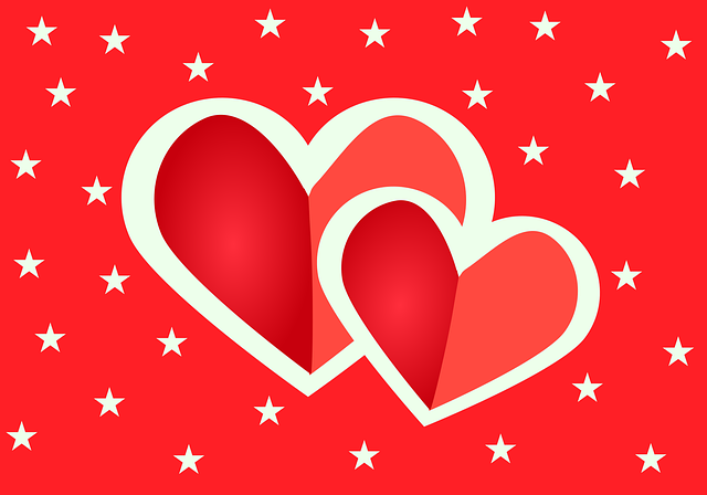 Free love card copy space hearts illustration