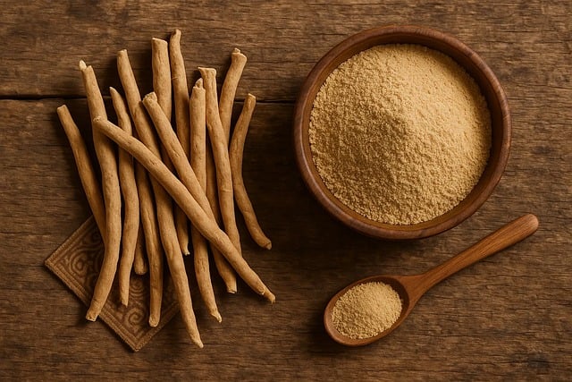 Free ashwagandha powder supplements illustration