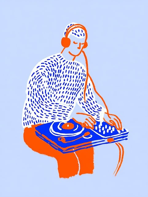 Free dj music turntable illustration