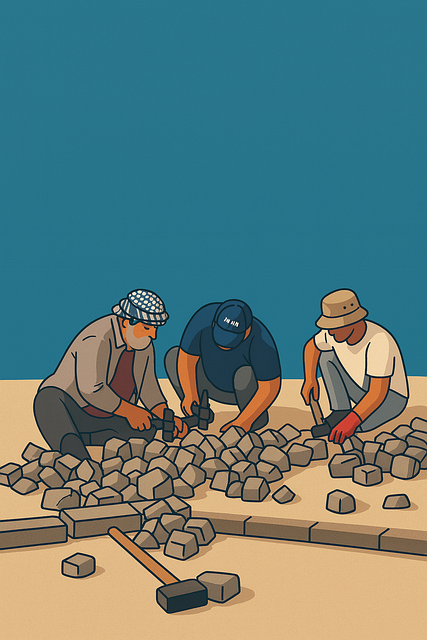 Free workers teamwork labor illustration