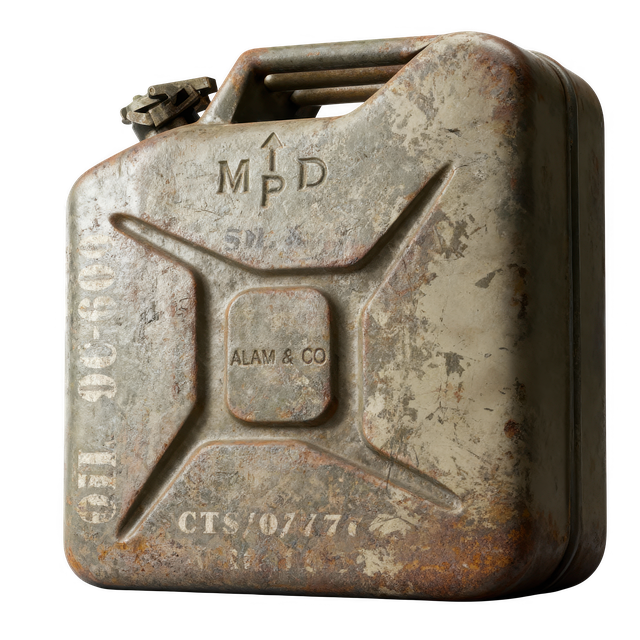 Free rusty metal fuel container vintage canister illustration