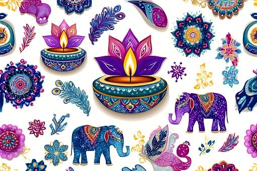 Diwali Vzor, Diwali, Festival, Svítilna