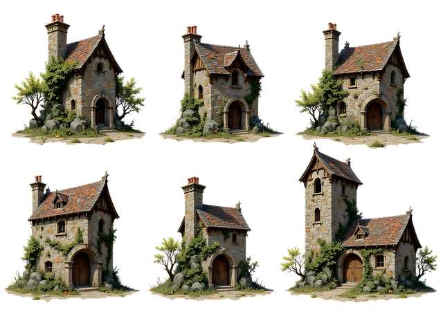 Free town house tower house architecture illustration