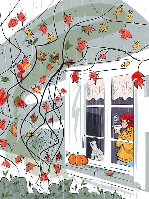 October, Autumn, Cozy, Sketch, Drawing