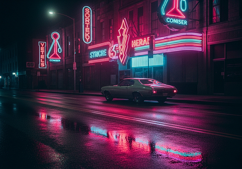 Free Cyber Punk Night View photo and picture
