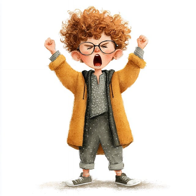 Free ai generated boy yelling illustration