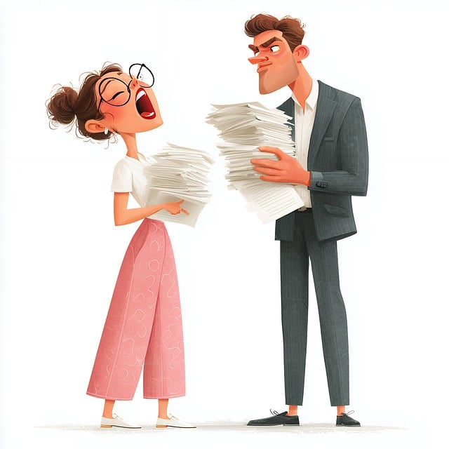 Free woman man paperwork illustration