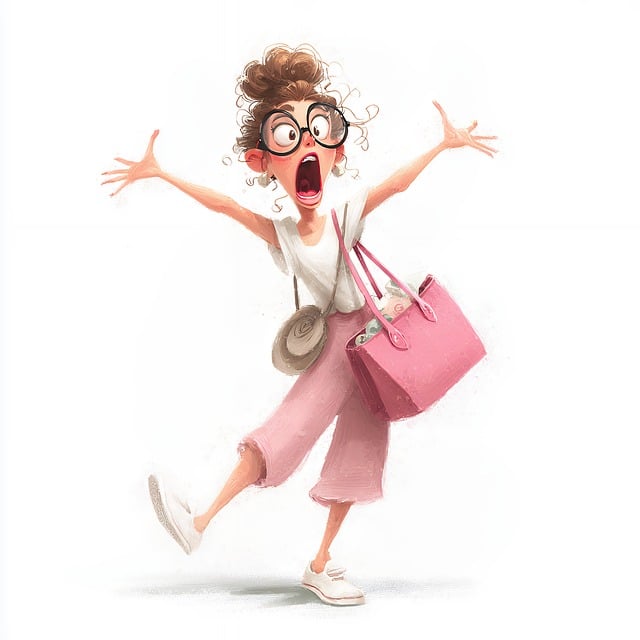 Free woman cartoon surprise illustration