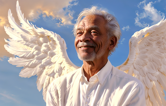 Free Black Angel Old Man Man illustration and picture