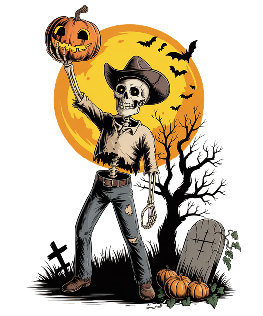 Halloween, Gresskar, Skjelett, Månen