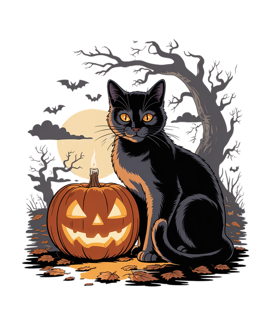 Halloween, Gresskar, Svart Katt, Katten