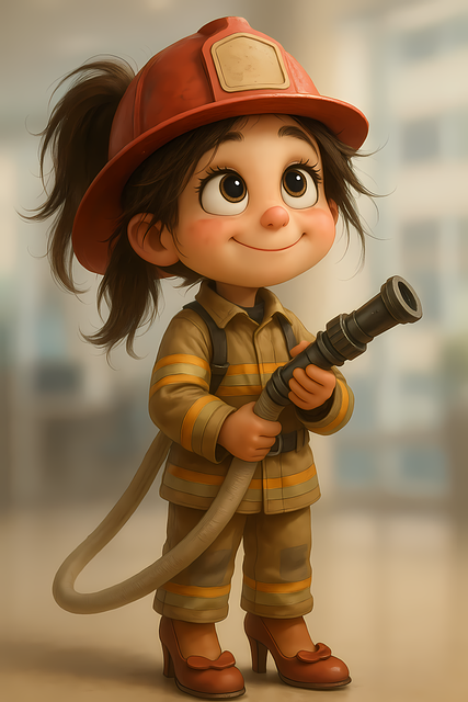 Free Cartoon Firefighter illustration and picture