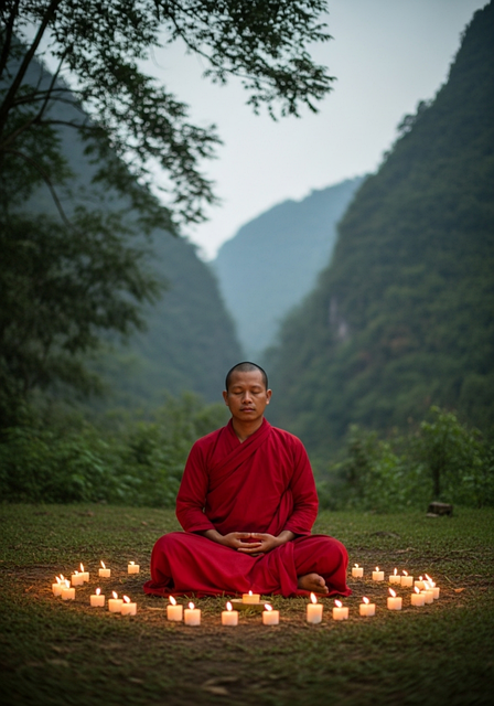 Monje, Meditación, Hombre, Espiritual