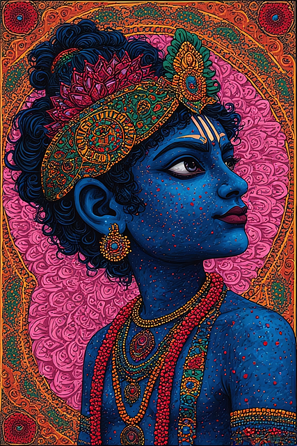 Free lord krishna hinduism illustration