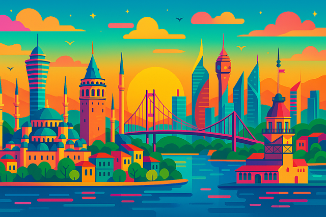 Free istanbul 2200 future city illustration