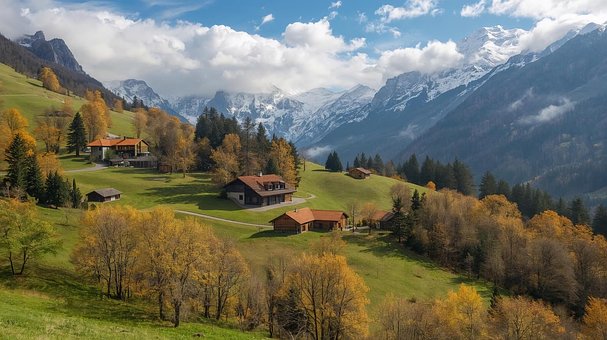 Free Beautiful Nature Mountain Backdrop illustration and picture