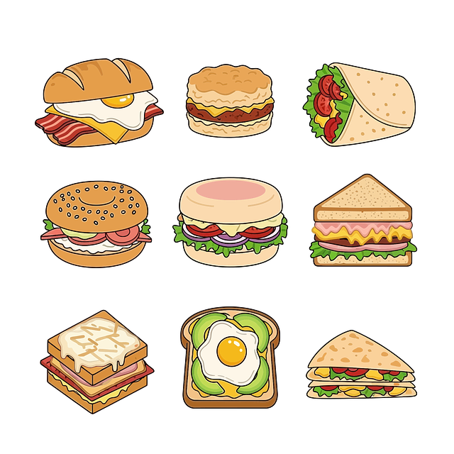 Free sandwich breakfast brunch vector