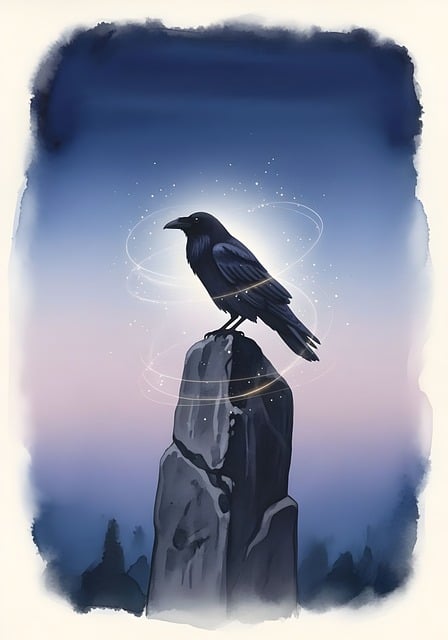Free raven bird animal illustration
