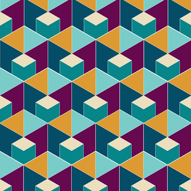 Free cubes square grid illustration