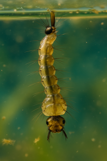 Free mosquito larva macro photography underwater illustration