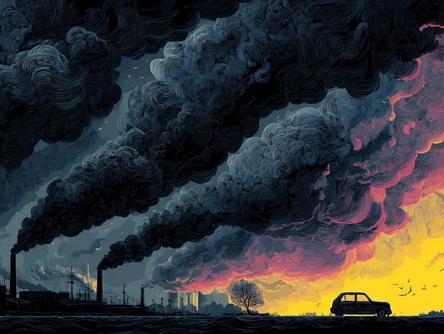 Poluare, Industrial, Fabrică, Fum, Smog