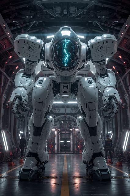 Free robot warrior cyberpunk illustration