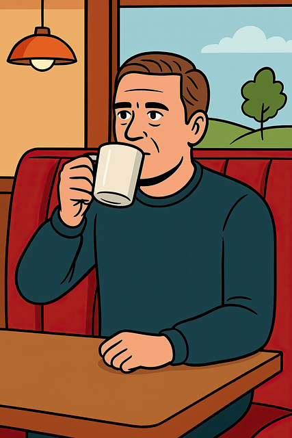Abendessen, Mann, Kaffee, Alten