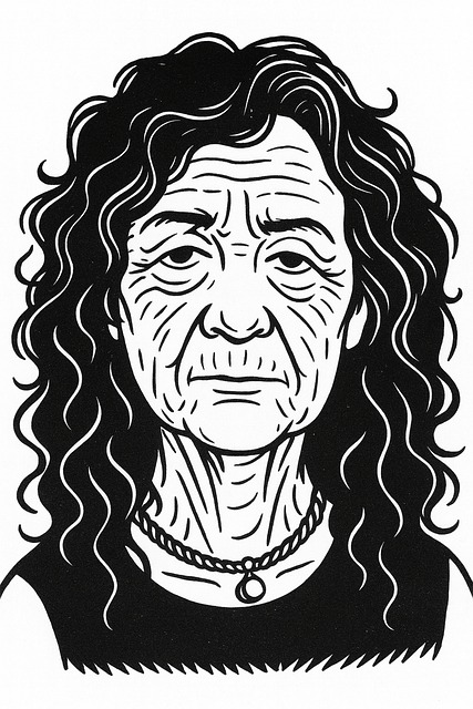 Free black-and-white minimalist portrait illustration