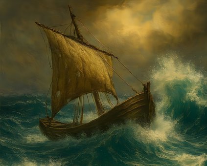 Free Boat Waves illustration and picture